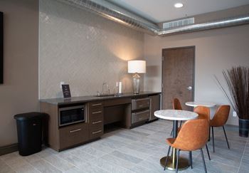 Business center with conference room and private work rooms